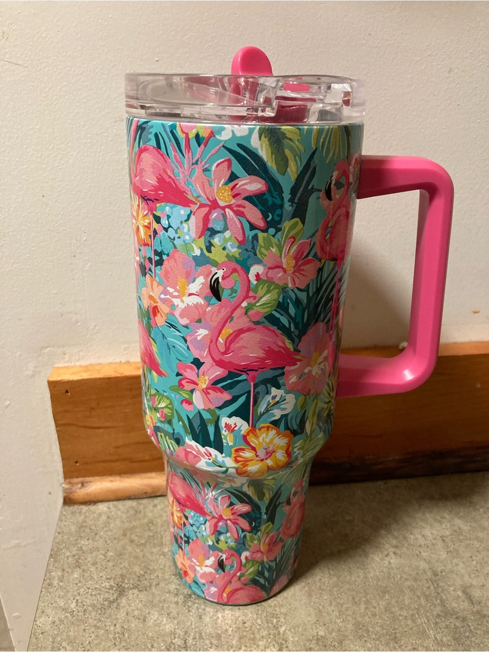 The Spring Shop NWT Pink Flamingo 40 oz Hot/Cold Stainless Steel Travel Tumbler